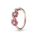 Anel Rose Trio De Margaridas Pink