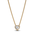 Colar Coração Cintilante Dourado