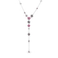 Colar em Y de Flor de Pêssego Rosa