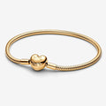 Pulseira fecho de coração dourada