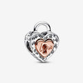 Charm de coração divisível com cadeado