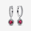 Brincos de Argola Cintilante Redondo Vermelho