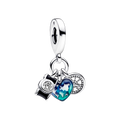 Charm Triplo Câmera Coração e Bússola