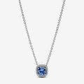 Colar Halo Quadrado Azul Cintilante