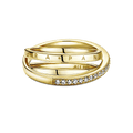 Anel Aro Triplo Brilhante Dourado