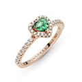 Anel Pandora Coracao Brilhante Verde Dourado [ENCOMENDA]