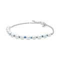 Pulseira de Corrente de Fio Azul de Pérola