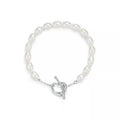 Pulseira de Pérola de Coração Aberto