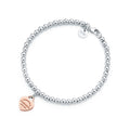 Pulseira de contas de coração